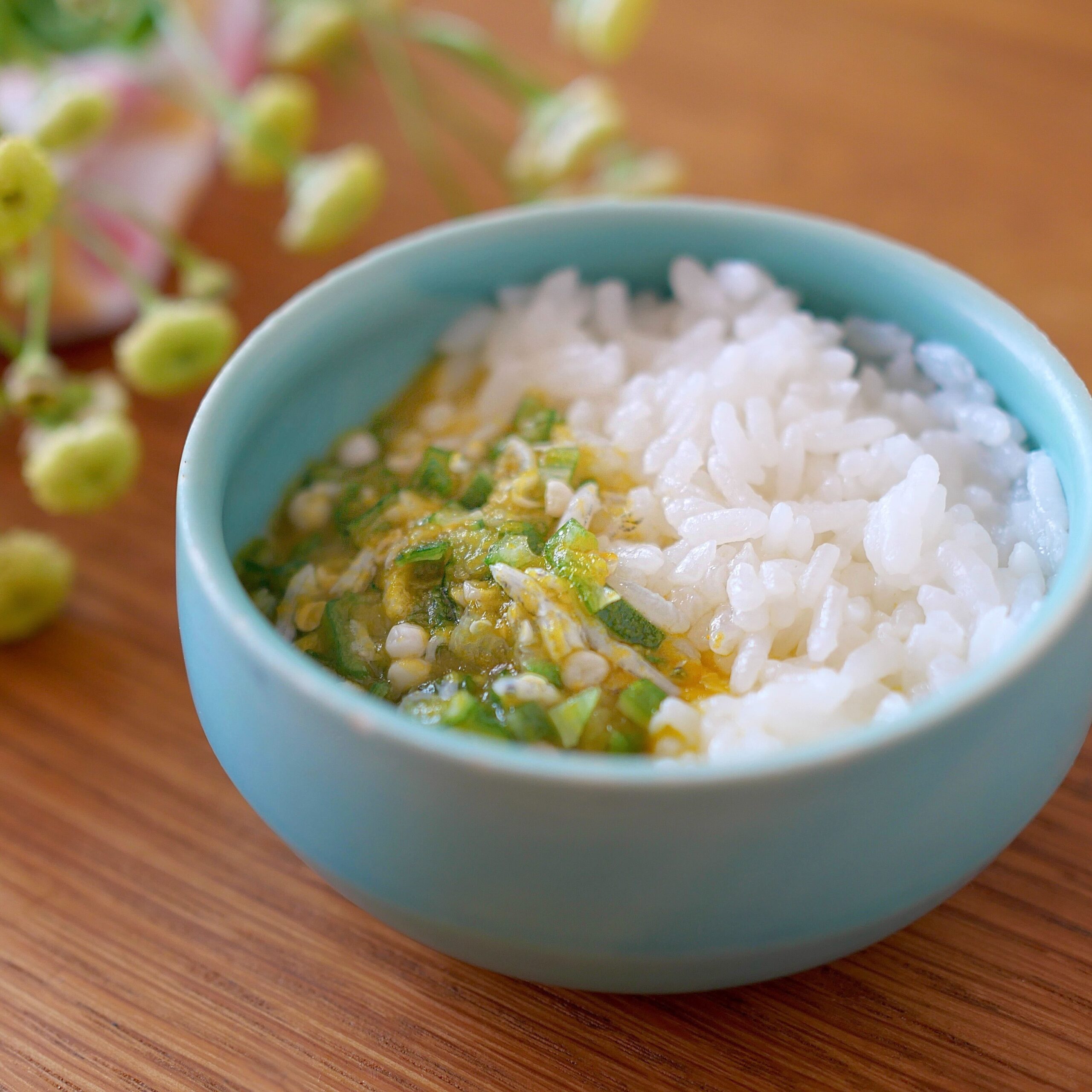 離乳食完了期 おくらとかぼちゃのあんかけご飯 Baby Potage